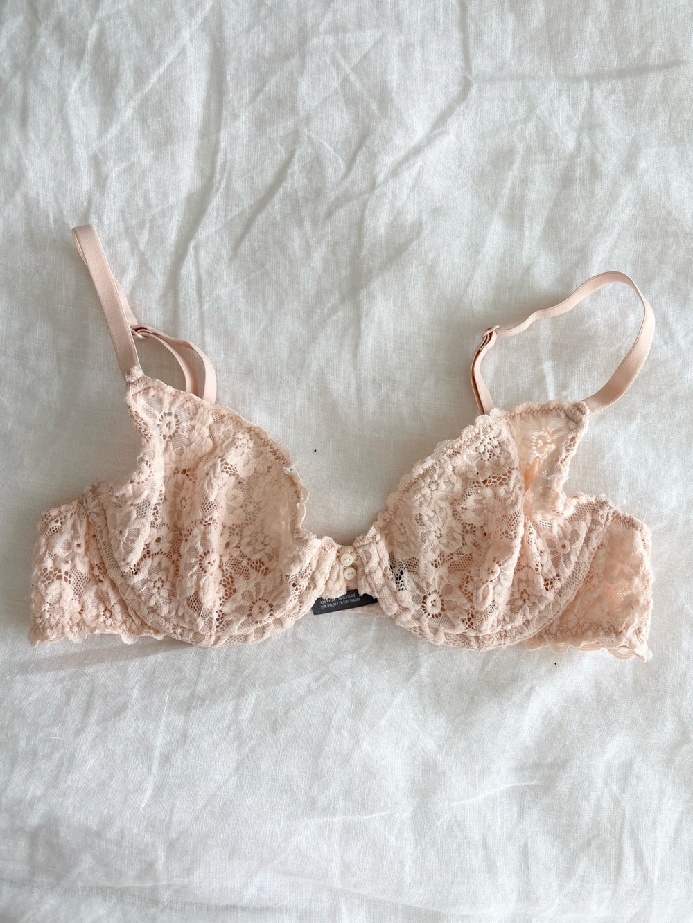 Aerie Pink Floral Lace Bra